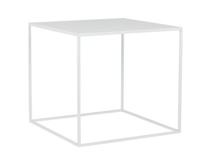 Bílý kovový konferenční stolek Moreno 50 x 50 cm