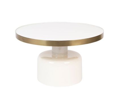 Bílý kovový konferenční stolek ZUIVER GLAM 60 cm