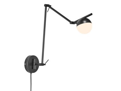 Černé kovové nástěnné světlo CONTINA 73,6 cm