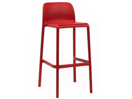 Červená plastová barová židle Faro 76 cm