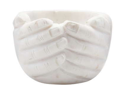 Bílá mramorová miska Hands ⌀ 15 cm