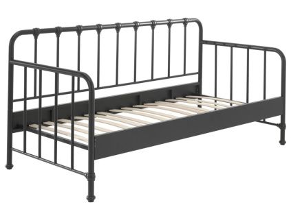 Černá kovová postel Vipack Bronxx 90 x 200 cm