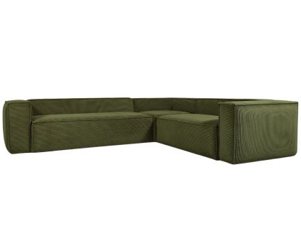 Manšestrová rohová pohovka Blok 320 cm, pravá