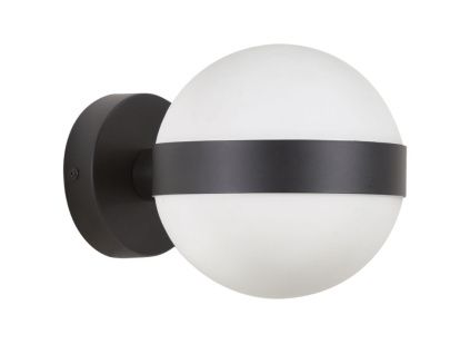 Bílo černá skleněná nástěnná lampa Kave Home Anasol 15 cm