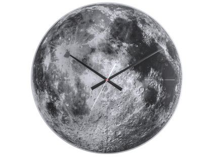 Skleněné nástěnné hodiny Luna s motivem Měsíce