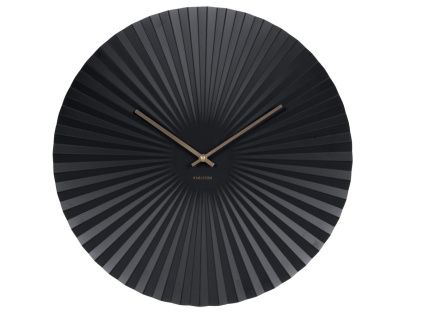Černé kulaté nástěnné hodiny Trivet 50 cm