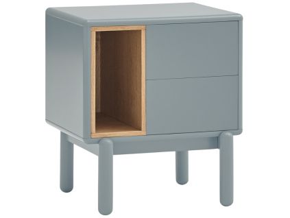 Modrošedý lakovaný noční stolek Teulat Corvo 48 x 35 cm