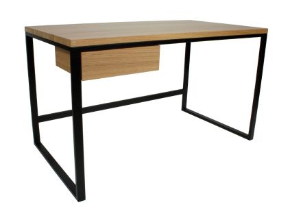 Černý dubový pracovní stůl Kai 130 x 70 cm