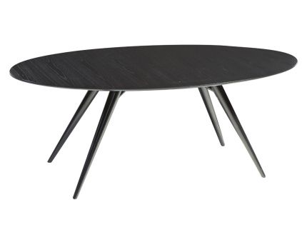 Černý dřevěný rozkládací stůl DAN-FORM Eclipse 200-300x110 cm