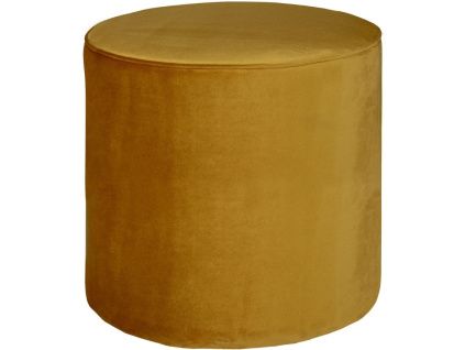 Okrově žlutý sametový taburet Norma 46 cm