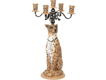Hnědý svícen Bold Monkey Proudly Crowned Panther 62 cm