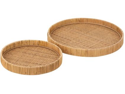 Set dvou ratanových podnosů J-line Ragenn 30/40 cm