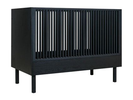 Černá dřevěná dětská postýlka Quax Hai-No-Ki 120 x 60 cm