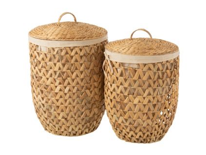 Set dvou košů na prádlo z přírodních vláken J-line Lando 54/60 cm