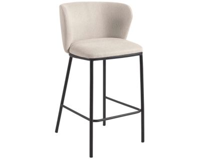 Béžová čalouněná barová židle Kave Home Ciselia 65 cm