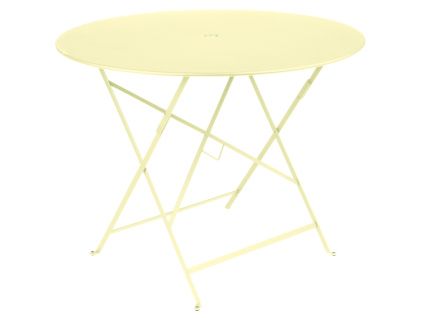 Citronově žlutý kovový skládací stůl Fermob Bistro Ø 96 cm