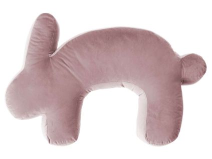 Růžový sametový kojicí polštář Velvet Bunny 79 cm