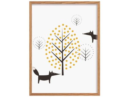 Dětský obraz Scandi Forest fox 40 x 30 cm