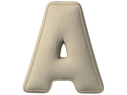 Béžový bouclé polštář písmeno A 40 cm