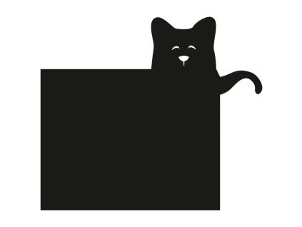Černá samolepka na zeď tabule Funny Band Cat 86 x 75 cm