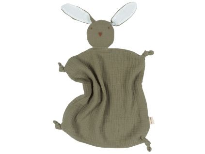 Tmavě zelený mušelínový muchláček Dudu Rabbit