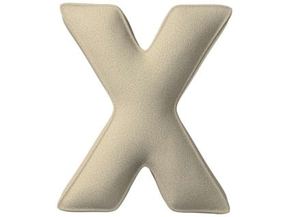 Béžový bouclé polštář písmeno X 40 cm
