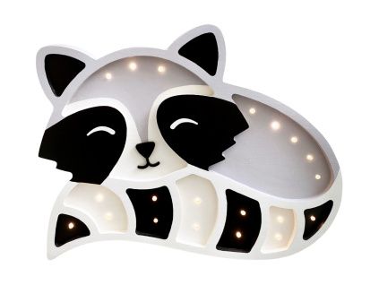 Šedá dřevěná dětská LED lampa Mýval 37 cm