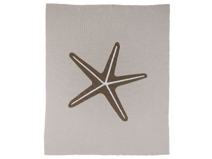 Šedá bavlněná dětská deka Quax Starfish 100 x 80 cm