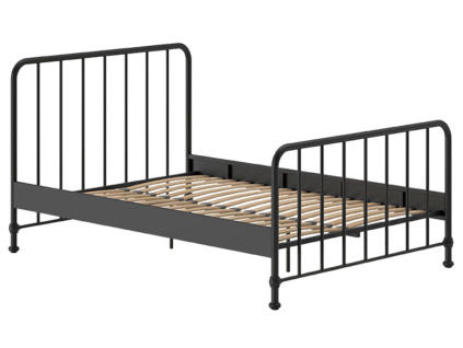 Černá kovová postel Vipack Bronxx 140 x 200 cm