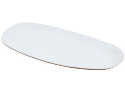 Bílý keramický servírovací talíř Kave Home Publia 35,5 x 17,5 cm
