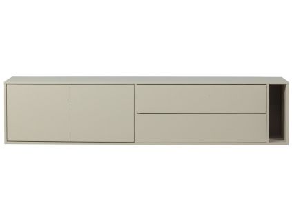Béžový dřevěný TV stolek Settle Down 200 x 44 cm