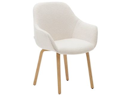 Bílá čalouněná jídelní židle Kave Home Aleli