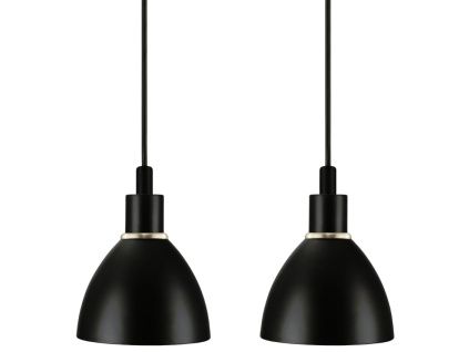 Set dvou černých kovových závěsných světel Ray 12 cm
