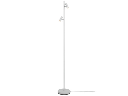 Bílá kovová stojací lampa Omari 141 cm