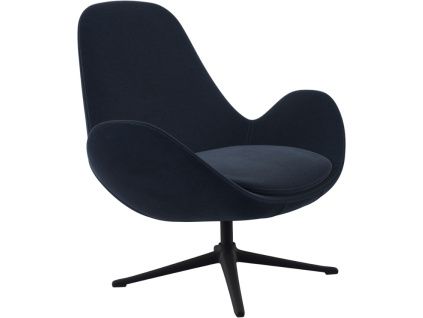 Tmavě modré sametové lounge křeslo FLEXLUX GHOST LOW