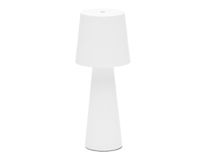 Bílá kovová zahradní stolní LED lampa Kave Home Arenys S