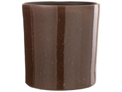 Hnědý keramický květináč J-line Bore 24 cm
