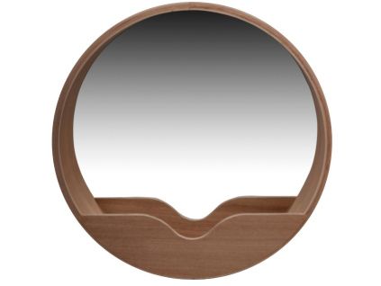 Dřevěné závěsné zrcadlo ZUIVER ROUND WALL 40 cm