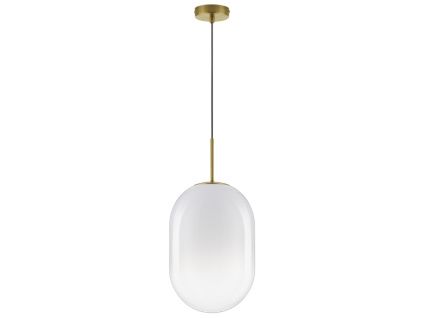 Bílé skleněné závěsné světlo Nova Luce Chrysi 24 cm