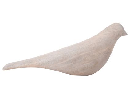 Bílá dřevěná soška Birdes 6 cm
