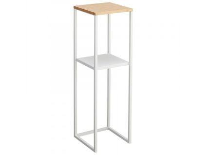 Bílý kovový stojan na květiny Yamazaki Tower 80 cm