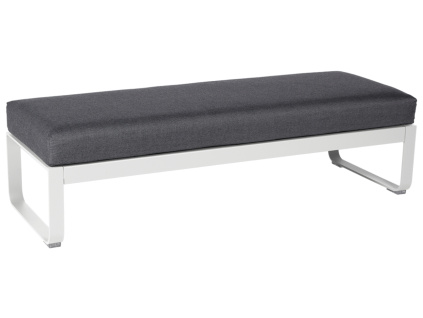 Tmavě šedá čalouněná lavice Fermob Bellevie 148 cm s bílou podnoží