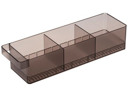 Kouřově šedý plastový organizér do lednice Yamazaki Tower 11 x 37,5 cm