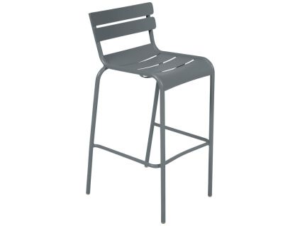 Šedá kovová barová židle Fermob Luxembourg 80 cm