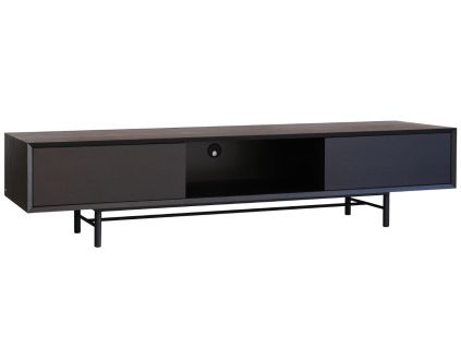 Černý dubový TV stolek Aurora 178 x 46 cm