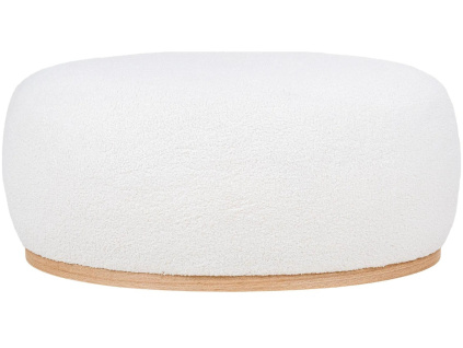 Bílý bouclé taburet Belfort 54,5 x 88,5 cm
