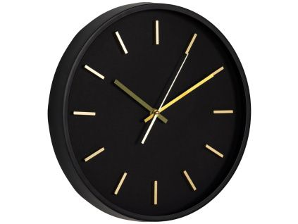 Černo-zlaté nástěnné hodiny Kensington 35 cm
