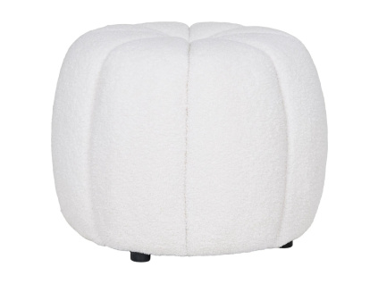 Bílý čalouněný taburet Paisel 48 cm