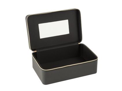 Černá koženková šperkovnice J-line Jewly 30 x 19 cm