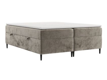 Béžová čalouněná postel boxspring ARAYA 160 x 200 cm